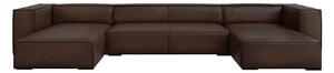Tmavě hnědá kožená rohová pohovka (do "U") Madame – Windsor & Co Sofas