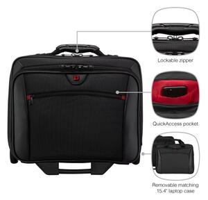 Wenger - Cestovní kufr na kol. 23 l 17" + taška na notebook 15,4" Potomac černá