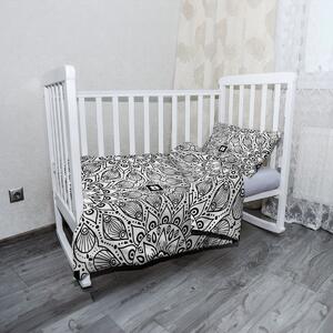 Sablio Mikroplyšové dětské povlečení do postýlky Bílé mehendi - 120x90 / 40x60