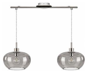 BRILAGI - LED Lustr na lanku RETRO GLASS 2xE27/60W/230V matný chrom/kouřová šedá