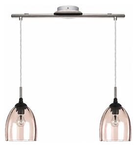 BRILAGI-LED Lustr na lanku RETRO GLASS 2xE27/60W/230V matný chrom/kouřová béžová