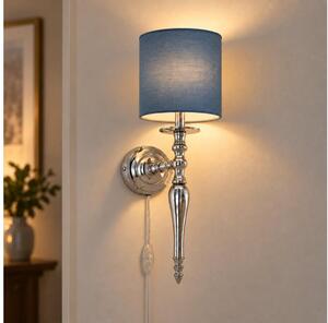 BRILAGI - Nástěnná lampa NUBILA 1xE27/60W/230V lesklý chrom/tmavě modrá
