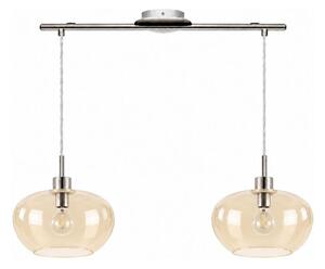 BRILAGI-LED Lustr na lanku RETRO GLASS 2xE27/60W/230V matný chrom/kouřová béžová