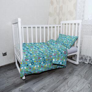 Sablio Mikroplyšové dětské povlečení do postýlky Dudlíky a hvězdy - 120x90 / 40x60