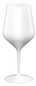 Bílá nerozbitná plastová sklenice na víno 470 ml