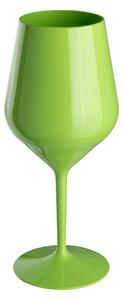 Zelená nerozbitná plastová sklenice na víno 470 ml