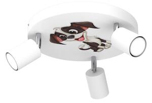 Dětské bodové svítidlo FUN 3xGU10/8W/230V bílá/pejsek