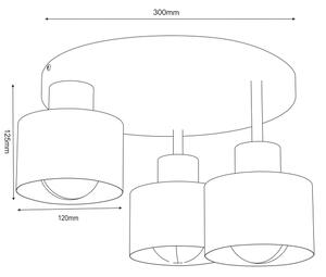 Stropní svítidlo PARKLA 3xE27/15W/230V černá