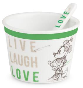 Egan DISNEY LIVE LAUGH LOVE Zelená miska na zmrzlinu se lžičkou MINNIE 250 ml ⌀9 cm