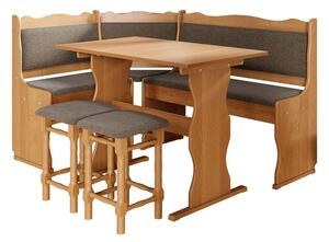 Kuchyňský sedací kout + stůl se stoličkami Mexic, Barva dřeva: olše, Potah: Peru 04 Mirjan24 5902928280739