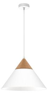 Lustr na lanku SINGLE 1xE27/15W/230V bílá/buk