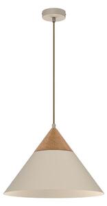 Lustr na lanku SINGLE 1xE27/15W/230V béžová/buk