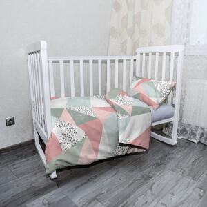 Sablio Mikroplyšové dětské povlečení do postýlky Obrazce v něžných barvách - 130x90 / 40x60
