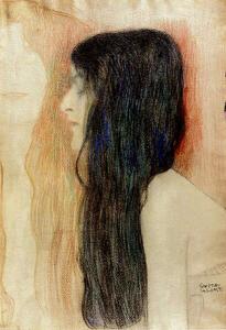 Klimt, Gustav - Obrazová reprodukce Girl with Long Hair, (26.7 x 40 cm)