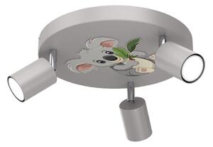 Dětské bodové svítidlo FUN 3xGU10/8W/230V šedá/koala