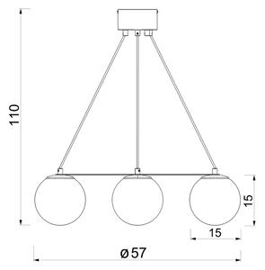 Lustr na lanku BALLO 4xE27/15W/230V černá/bílá