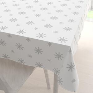 Biante Teflonový obdélníkový ubrus TF-101 Vánoční šedé vločky na bílém 140x180 cm