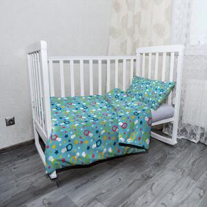 Sablio Mikroplyšové dětské povlečení do postýlky Dudlíky a hvězdičky - 130x90 / 40x60