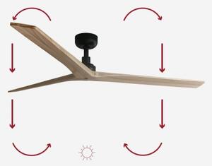 FARO 34282 -Stropní ventilátor KLIM L borovice/černá pr. 150 cm+dálkové ovládání