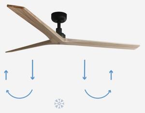 FARO 34282 -Stropní ventilátor KLIM L borovice/černá pr. 150 cm+dálkové ovládání