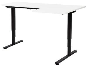 Elektricky nastavitelný rohový psací stůl DESTINES Bílá/Černá 160 cm 109 cm Pravá