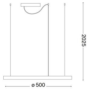 Ideal Lux - LED Lustr na lanku ORACLE SLIM LED/28W/230V 3000K pr. 50 cm bílá