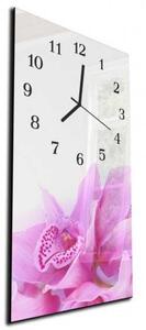 Nástěnné hodiny orchidej 30x60cm II - plexi