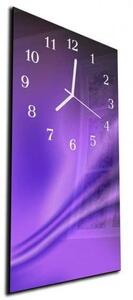 Nástěnné hodiny fialový abstrakt 30x60cm I - plexi