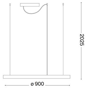 Ideal Lux - LED Lustr na lanku ORACLE SLIM LED/42W/230V 3000K pr. 90 cm bílá
