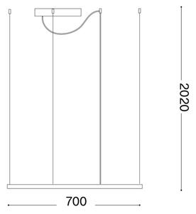Ideal Lux - LED Lustr na lanku ORACLE SLIM LED/44W/230V 3000K 70x70 cm černá