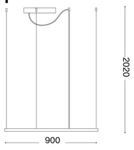 Ideal Lux - LED Lustr na lanku ORACLE SLIM LED/53W/230V 3000K 90x90 cm bílá