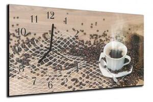 Nástěnné hodiny káva 30x60cm VI - plexi