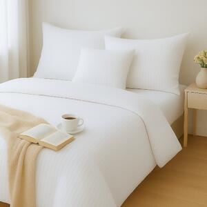 TextilCentrum.cz Hotelové povlečení HOTEL STRIPE – damašek, proužek 1 cm, bílá, 140×200 + 70×90 cm, hotelový uzávěr