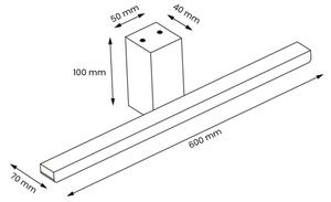 LED Koupelnové osvětlení zrcadla ARTEMIS LED/13,8W/230V 4000K 60 cm IP44 zlatá