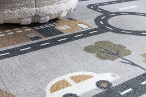 Makro Abra Dětský kusový koberec BONO 726 Cesta Ulice Město pratelný světle šedý krémový Rozměr: 160x220 cm
