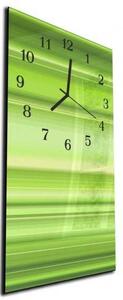 Nástěnné hodiny 30x60cm sytě zelené dynamické pruhy - plexi