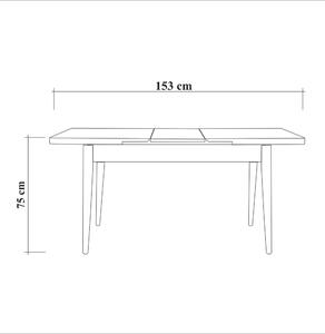 Rozkládací jídelní stůl Dobuse 1 (bílá + borovice atlantická) (pro 4 osoby). 1093737