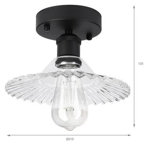 Přisazený lustr TRISH 1xE27/15W/230V černá/čirá