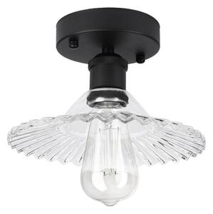 Přisazený lustr TRISH 1xE27/15W/230V černá/čirá