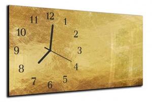 Nástěnné hodiny 30x60cm abstrakt textura zlato - plexi