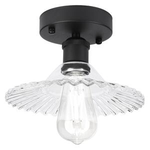 Přisazený lustr TRISH 1xE27/15W/230V černá/čirá