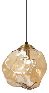 Lustr na lanku CRISTAL 1xE14/15W/230V mosaz/kouřová béžová