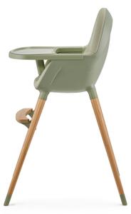 KINDERKRAFT - Dětská jídelní židle 2v1 FINI2 buk/zelená