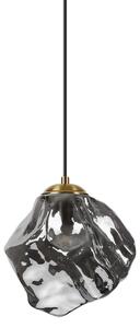 Lustr na lanku CRISTAL 1xE14/15W/230V mosaz/kouřová černá