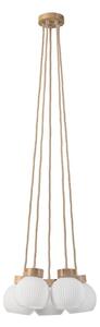 Lustr na lanku LOOMIS 5xE27/15W/230V 130 cm béžová/dub
