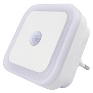 LED Noční světlo se senzorem pohybu a soumraku LED/0,5W/230V bílá