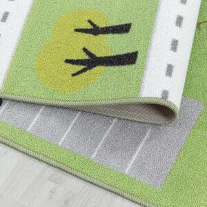 Dětský koberec Play 2902 green - autodráha 120x170 cm