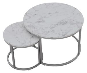 Konferenční stolek Paola, mramor / stříbrná