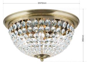 Orion DLU 1840/47-Křišťálové str. svítidlo PLAFOND 6xE27/40W/230V pr.47 cm bronz