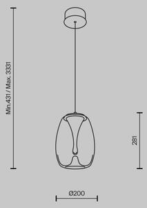 Maytoni MOD282PL-L8G3K - LED Lustr na lanku SPLASH LED/7W/230V 3000K zlatá